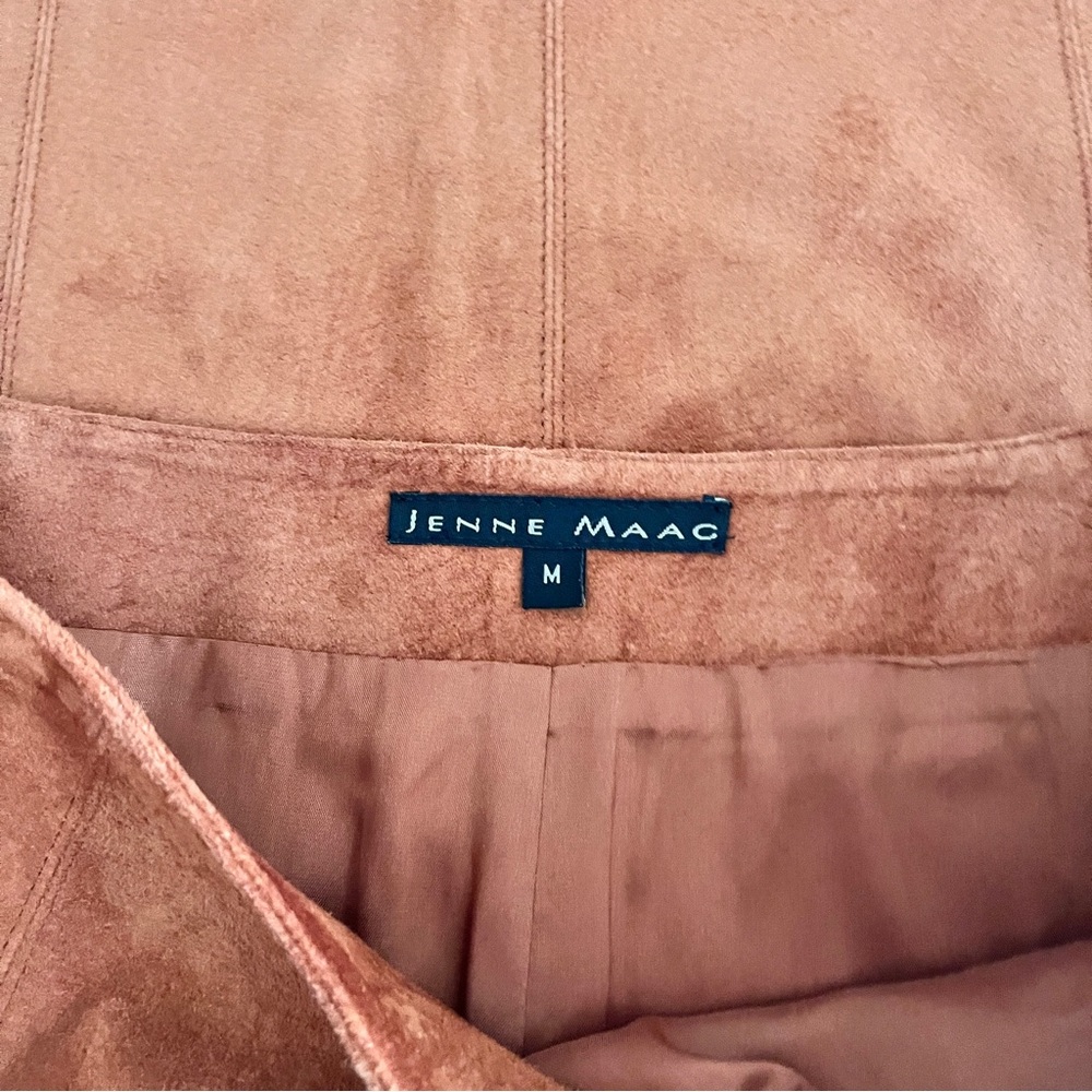 Women's Rust Suede Front-Slit Skirt - Picture 3 of 4